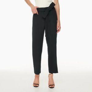 Black Wilfred Tie-Front High- Waisted Belted Pants - Size 8